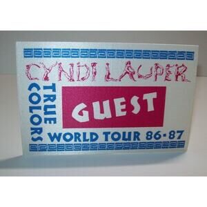 Cyndi Lauper True Colors Backstage Pass Original 1986 Concert Pop Rock Music